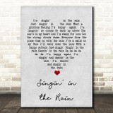 Gene Kelly Singin' in the Rain Grey Heart Song Lyric Print