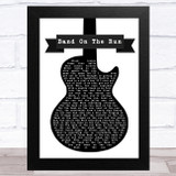 Paul McCartney Band On The Run Black & White Guitar Song Lyric Music Art Print
