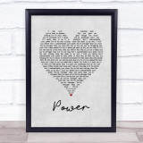 James Morrison Power Grey Heart Song Lyric Print