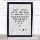 Joan Armatrading Love And Affection Grey Heart Song Lyric Print