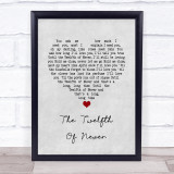 JOHNNY MATHIS The Twelfth Of Never Grey Heart Song Lyric Print