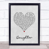 Pearl Jam Daughter Grey Heart Song Lyric Print