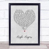 Shed Seven High Hopes Grey Heart Song Lyric Print