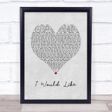 Zara Larsson I Would Like Grey Heart Song Lyric Print