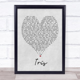 Iris Goo Goo Dolls Grey Heart Song Lyric Quote Print
