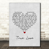 Elton John & Kiki Dee True Love Grey Heart Song Lyric Music Art Print