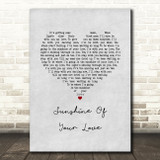 Eric Clapton Sunshine Of Your Love Grey Heart Song Lyric Music Art Print