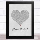 Florence + The Machine Shake It Out Grey Heart Song Lyric Music Art Print