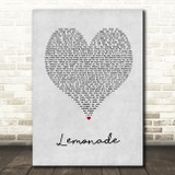 Internet Money Lemonade Grey Heart Song Lyric Music Art Print