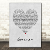 Living Joy Dreamer Grey Heart Song Lyric Music Art Print