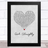 One Direction Girl Almighty Grey Heart Song Lyric Music Art Print