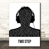 Dave Matthews Band Two Step Black & White Man Headphones Song Lyric Print