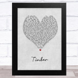 Pitbull Timber Grey Heart Song Lyric Music Art Print
