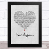 Taylor Swift Cardigan Grey Heart Song Lyric Music Art Print