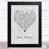 Beyoncé Ave Maria Grey Heart Song Lyric Music Art Print