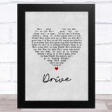 The Cars Drive Grey Heart Song Lyric Music Art Print