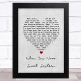 The Fureys and Davey Arthur When You Were Sweet Sixteen Grey Heart Song Lyric Music Art Print