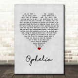 The Lumineers Ophelia Grey Heart Song Lyric Music Art Print