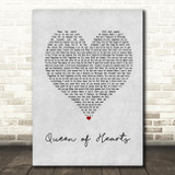 We The Kings Queen of Hearts Grey Heart Song Lyric Music Art Print
