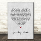 Blondie Sunday Girl Grey Heart Song Lyric Music Art Print
