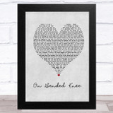 Boyz II Men On Bended Knee Grey Heart Song Lyric Music Art Print