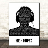 Panic! At The Disco High Hopes Black & White Man Headphones Song Lyric Print