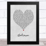 Brooks & Dunn Believe Grey Heart Song Lyric Music Art Print