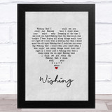 Buddy Holly Wishing Grey Heart Song Lyric Music Art Print