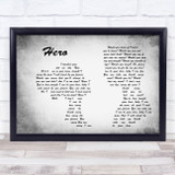 Enrique Iglesias Hero Man Lady Couple Grey Song Lyric Print