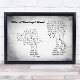 Louis Armstrong What A Wonderful World Man Lady Couple Grey Song Lyric Print