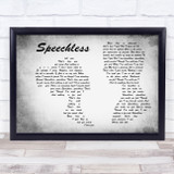 Michael Jackson Speechless Man Lady Couple Grey Song Lyric Print