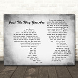 Barry White Just The Way You Are Man Lady Couple Grey Song Lyric Wall Art Print