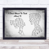 Everything But The Girl I Don't Want To Talk About It Man Lady Couple Grey Song Lyric Wall Art Print