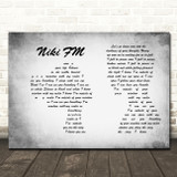 Hawthorne Heights Niki FM Man Lady Couple Grey Song Lyric Wall Art Print