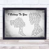 Lenny Kravitz I Belong To You Man Lady Couple Grey Song Lyric Wall Art Print