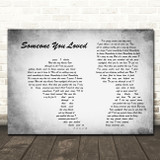 Lewis Capaldi Someone You Loved Man Lady Couple Grey Song Lyric Wall Art Print