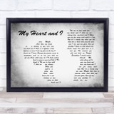 Richard Tauber My Heart and I Man Lady Couple Grey Song Lyric Wall Art Print