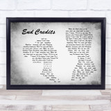 Chase & Status End Credits Man Lady Couple Grey Song Lyric Wall Art Print