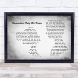 Keane Somewhere Only We Know Man Lady Couple Grey Song Lyric Quote Music Print