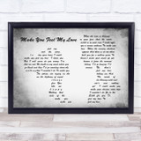 Adele Make You Feel My Love Man Lady Couple Grey Song Lyric Quote Print