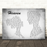 Bryan Adams Heaven Man Lady Couple Grey Song Lyric Quote Print