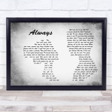 Atlantic Starr Always Man Lady Couple Grey Song Lyric Quote Print