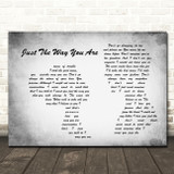 Billy Joel Just The Way You Are Man Lady Couple Grey Song Lyric Quote Print