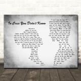 Brett Young In Case You Didn't Know Man Lady Couple Grey Song Lyric Quote Print