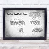 Brett Young In Case You Didn't Know Man Lady Couple Grey Song Lyric Quote Print