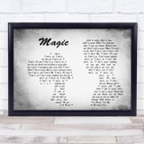 Coldplay Magic Man Lady Couple Grey Song Lyric Quote Print