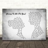 Haley & Michaels Giving It All (To You) Man Lady Couple Grey Song Lyric Print