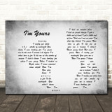 Jack Savoretti I'm Yours Man Lady Couple Grey Song Lyric Quote Print