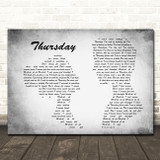 Jess Glynne Thursday Man Lady Couple Grey Song Lyric Quote Print