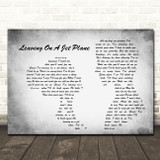John Denver Leaving On A Jet Plane Man Lady Couple Grey Song Lyric Quote Print